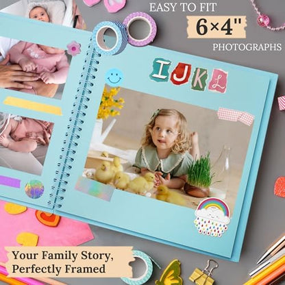 Polaroid Scrapbook Photo Album 7"x7" 20 Sheets 40 Pages Kraft Paper Blue - Image 5