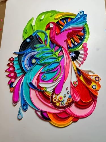 Parrot Paper Quilling Kit Paper Quilling Adult Craft Great for DIY Craft Workshop, Home Decoration, Birthday Gift,Adult Friend interaction.It's Suitable for Adult and Craftsmen.Creative Stress Reliee. - Image 4