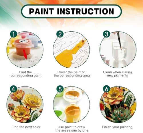 Framed Paint by Numbers Kit for Adults Beginner & Kids Ages 8-12, Flowers Plant Paint by Numbers with frame, without Easel, DIY Acrylic Number Painting for Adults for Home Decor Gift 8 x 12 Inch - Image 5