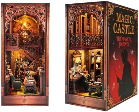 OZJAY Book Nook Kit, Magic Castle Bookstore 3D Wooden Puzzles for Adults by OZJAY