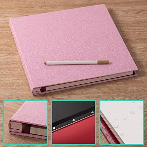 Pink Photo Album Self Adhesive Scrapbook Album for 4×6 Photos/Pictures DIY Linen Cover Album 15 Sheets/30 Blank Pages for Family Wedding, Birthday, Christmas, Anniversary - Image 6