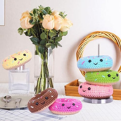 Crochet Kit for Beginners, Beginner Crochet Starter Kit w Step-by-Step Video Tutorials, Learn to Crochet Kits for Adults & Kids, DIY Knitting Supplies, 6-Pack Donut Family(40%+ Yarn Content) - Image 5