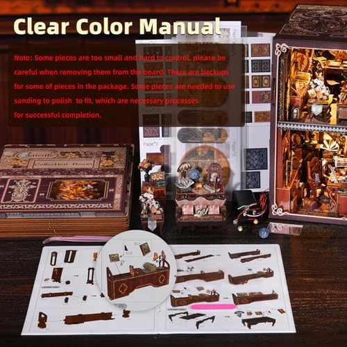 Book Nook Kit, DIY Miniature House Dollhouse Kit 3D Puzzle for Adults - Image 5