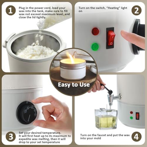 TCFUNDY Candle Making Wax Melter 10L Electric Non-Stick Wax Melting Pot DIY - Image 6
