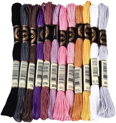 12 Skeins 105 Yards Gradient Embroidery Yarn Thread for Crafts by CABODYALS