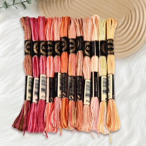 12 Skeins 105 Yards Cross Stitch Floss Colorful Embroidery Thread 6 Ply Variegated Friendship String Polyester Threads Bulk for Sewing Making Bracelets Clothes Stitching Decor Craft DIY - Image 7