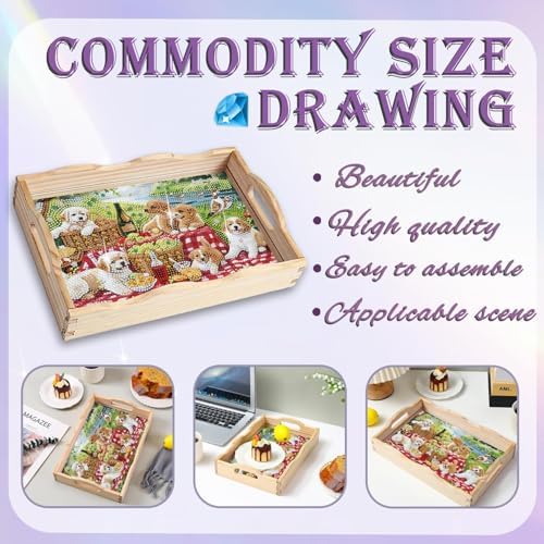 EWJRNSF Diamond Art Kits for Adults Wooden Serving Trays with Handles - Image 4