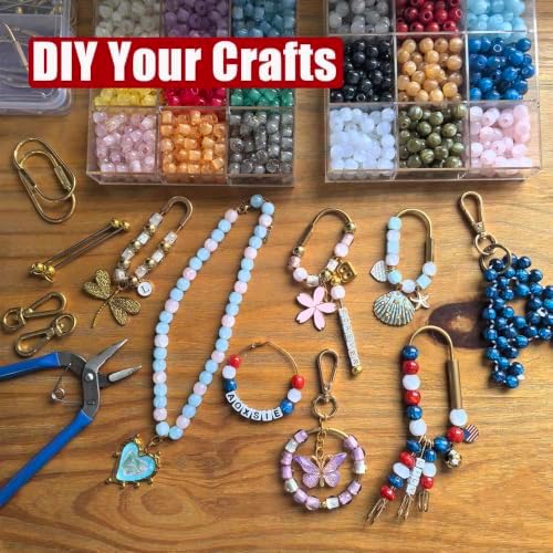100pcs Large Hole Beads Resin Bead for Carabiner DIY Beaded Bag Charm Keychain Jewelry Making Pink - Image 5