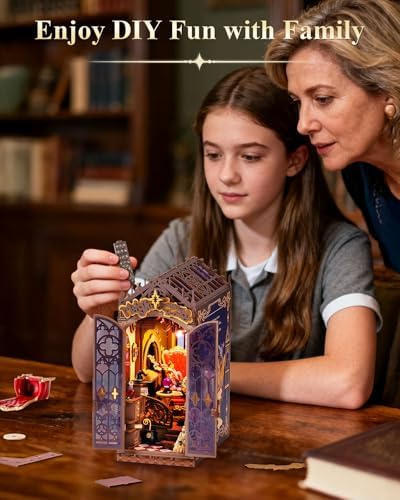 Rolife LED Book Nook Kit Magic Fantasy Corner, DIY Booknook Kit 3D Creative Decorative Bookend Bookshelf Insert, Halloween/Christmas Decorations/Gifts for Adults (Magic Fantasy Corner) - Image 4