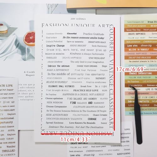 Bomichi Scrapbook Supplies, 40 Sheets 2370 Pcs Word Quote Stickers Scrapbooking Supplies, Junk Journal Supplies for Scrapbook Junk Journal Bullet Journal DIY Craft Card Making - Image 4