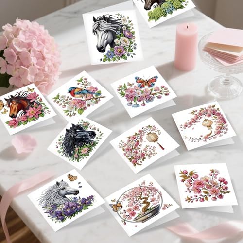 Focart 24 Pack Diamond Painting Greeting Cards, Random Diamond Art Kits Special Shape Drill DIY Handcraft for Relatives and Friends with Wishes, Unique Design Crafting for Birthday Holiday Cards - Image 5