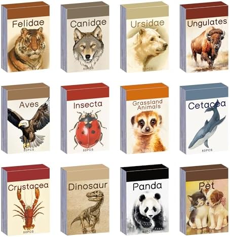 12 Sets 600 Sheets Washi Stickers Book for Journaling, Jungle Animal Sticker, Wild Zoo Sea Animal Aesthetic Scrapbook Dinosaur Sticker Set for Bullet Journal Card Craft Gift Rewards for Kid Notebook by emmoolife