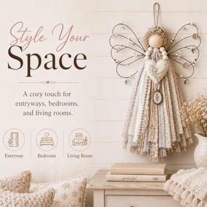 JMHKKUJ Angel Fabric Hanging DIY Kit, Macrame Wall Weaving Craft - Image 4