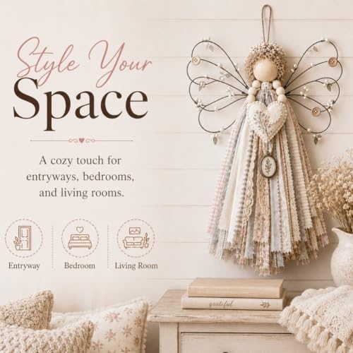 JMHKKUJ Angel Fabric Hanging DIY Kit, Macrame Wall Weaving Craft - Image 4