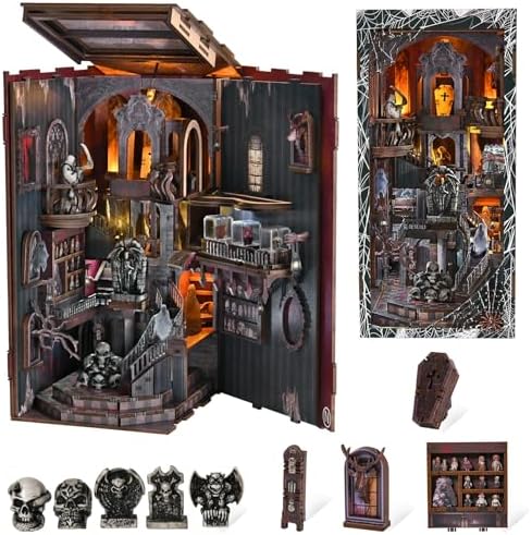 CCCDF Haunting Relics Book Nook Kit, DIY Miniature Dollhouse Kit by CCCDF