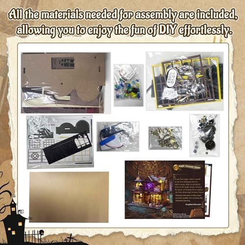 Flever Dollhouse Miniature DIY House Kit Creative Room with Furniture for Romantic Artwork Gift (Magic Treasure House) - Image 4