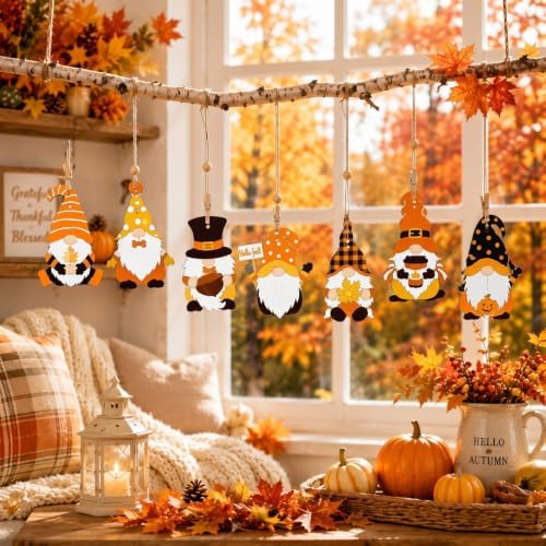 Gerrii 60 Sets Fall Wooden Gnome Ornament to Paint Autumn Crafts - Image 2