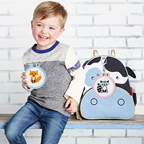 WATINC 5Pcs Embroidery Kit for Kids Stamped Cross Stitch DIY Key Chain with Woodland Animal Patterns Needlepoint Starter Kits Craft Supplies for Beginners Adults Schoolbag - Image 5