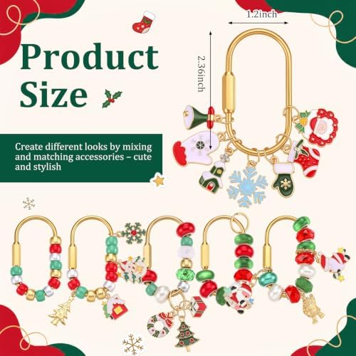 Sureio 235 Pcs Gold Brass Carabiner Xmas DIY 12 Set Carabiner Bag Making - Image 2