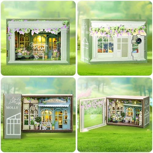 Sutinban Mini House, Flippable DIY Miniature House Kit 1:100 Tiny House Kit, Perfect DIY Birthday Festival Gift for Friends, Lovers and Families (Molly Garden) - Image 6