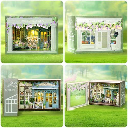 Sutinban Mini House, Flippable DIY Miniature House Kit 1:100 Tiny House Kit, Perfect DIY Birthday Festival Gift for Friends, Lovers and Families (Molly Garden) - Image 6