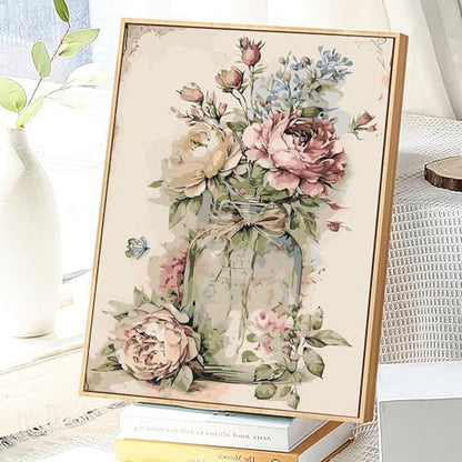 JATOK Paint by Numbers Kit for Adults with Frame, Flower, 12 x 16 in - Image 4
