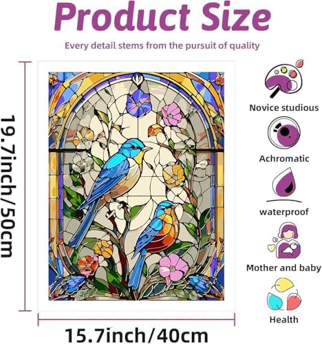 DYAIANGMU Bird Paint by Numbers Kit for Adults Beginners 19.6X15.7 inch - Image 2