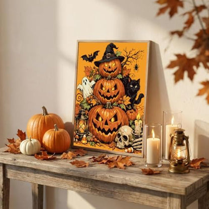 Halloween Paint by Numbers Kit for Adults-Pumpkin,with Frame 10x12In - Image 7
