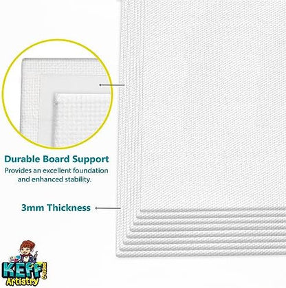 KEFF 12-Pack Bulk Canvas Boards, 9x12 Canvas for Acrylic, Oil, Watercolor, Tempera - 100% Cotton Primed Painting Canvas - Image 5