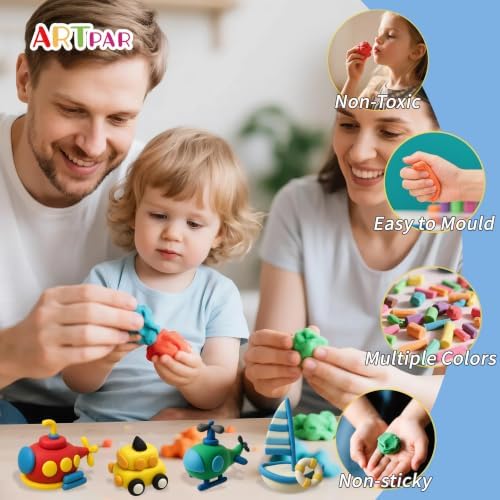 Artpar Air Dry Clay Kit,Modeling Magic Clay Traffic Set,Kids Crafts Gifts - Image 5