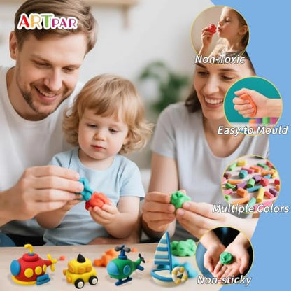 Artpar Air Dry Clay Kit,Modeling Magic Clay Traffic Set,Kids Crafts Gifts - Image 5