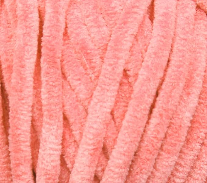 Estako Velvet (3- Skeins Pack) Chenille Blanket amigurumi Yarn for Crocheting and Knitting Super Bulky 3x100 gr (3x132 yds) (1350-Powder)