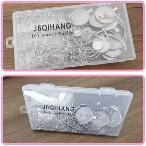 45pcs Pendant Trays Set with Cabochon Glass, Round - Image 6