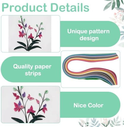 WEBEEDY 20 Sets Paper Quilling Kit for Adults Beginners 5 Styles Flower Quilling Greeting Card Making Kit with Instruction DIY Unique Flowers Cards for Valentine's Day Wedding New Year's Day - Image 3