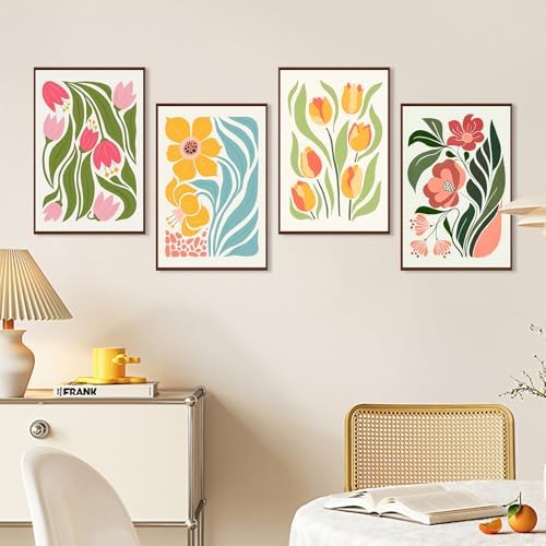 Okarina 4 Pack Paint by Numbers Kit for Adults with Frame, Easy Flower - Image 3