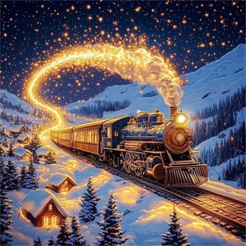 NZNANCHU Paint by Number for Adult,DIY Painting Kits for Adults,Color by Numbers,Paint by Number Canvas Crafts Watercolor for Beginners Hoom Decor (Train) by Unknown