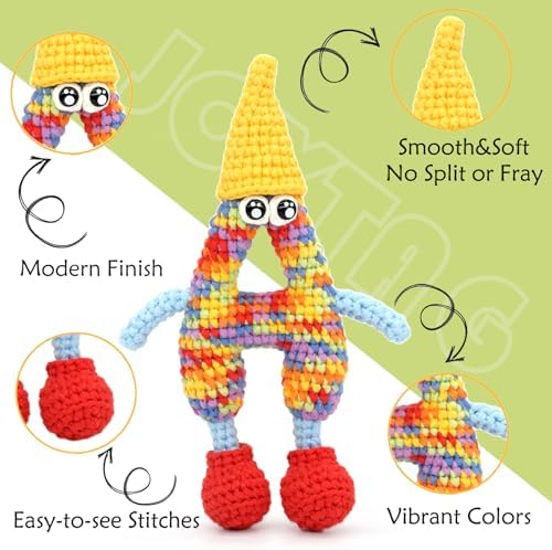 4 Pack Rainbow Beginner Crochet Yarn for Crocheting and Knitting Multicolor Cotton-Nylon Blend Easy Yarn for Beginners(Rainbow 02) - Image 5