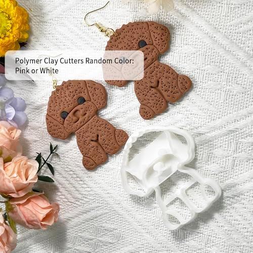 Xaekicr Poodle Dog Polymer Clay Cutters for Earrings – Cute Puppy Clay Cutters for Polymer Clay Jewelry Making – Animal Clay Earring Cutters and DIY Clay Tools – 1 Piece - Image 2