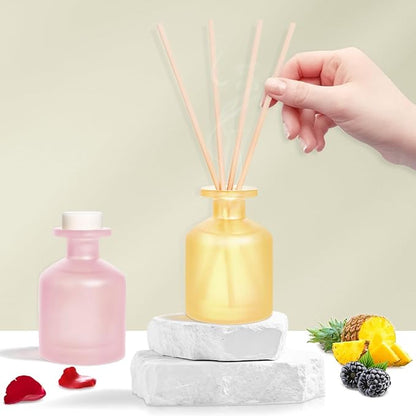 YISOWUH Reed Diffuser - BlackBerry Pineapple & Ebony Rose 3.38oz (100ml) 2 Packs Essential Oil Reed Diffuser Set with 16 Sticks, Long Lasting Fragrance for Home, Bathroom, Bedroom, Room, Decor