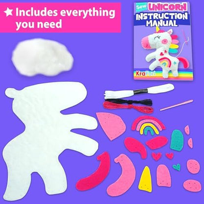 KRAFUN Unicorn Sewing Kit for Kids Ages 8-12 | No Scissors - Image 3