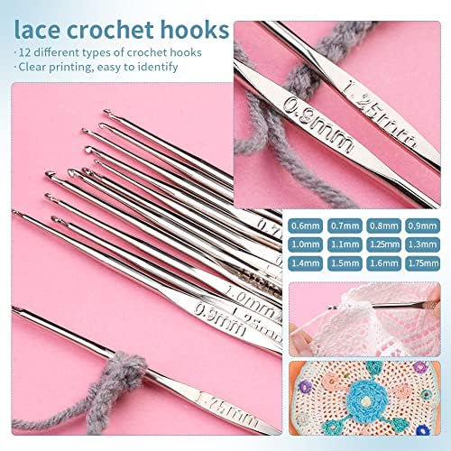 130 Pcs Crochet Starter Kit, Crochet Kit for Beginners with 12 Colors Yarn - Image 5