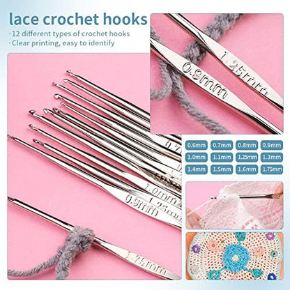 130 Pcs Crochet Starter Kit, Crochet Kit for Beginners with 12 Colors Yarn - Image 5
