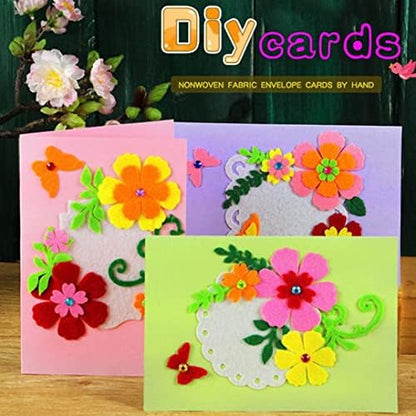 QIAONIUNIU Card Making Kits DIY Handmade Greeting Card Kits for Kids, Christmas Card Folded Cards and Matching Envelopes Thank You Card Art Crafts Crafty Set Gifts for Girls & Boys - Image 7