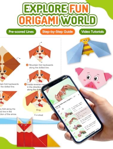 hapray Origami Kit for Kids, 98 Paper with 47 Patterns, Origami Instruction - Image 3