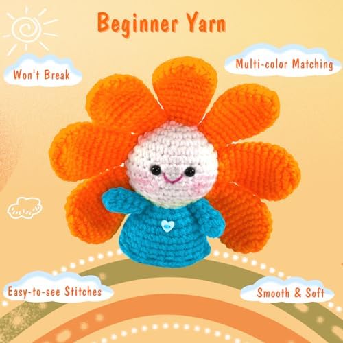 8x50g Cotton Yarn for Crocheting, Multicolor Beginners Crocheting Kit Gifts - Image 2
