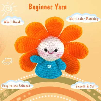 8x50g Cotton Yarn for Crocheting, Multicolor Beginners Crocheting Kit Gifts - Image 2