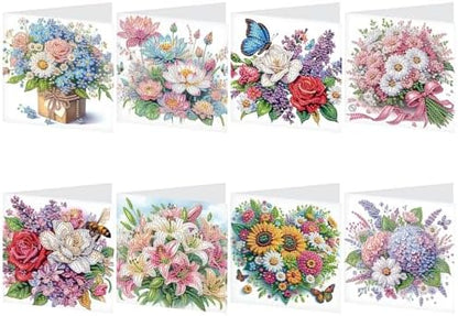 8 Packs Diamond Art Painting Greeting Card Kit Diamond Art Greeting Cards by antor