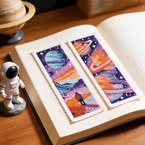 ORIGACH 6 Set Fantasy Dazzling Scenery Cross Stitch Bookmark Kit - Image 6