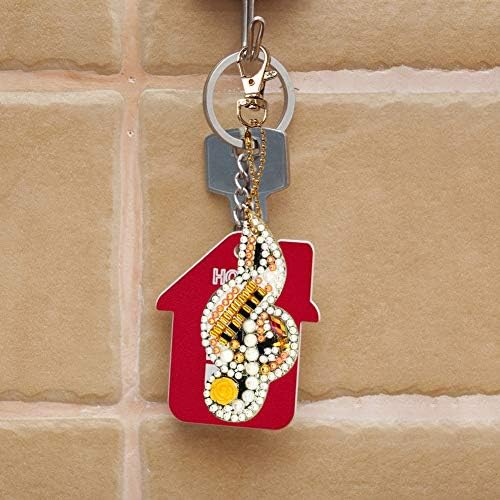 HuamuTech 5 Pcs/6 Pcs/8 Pcs Full Drill Keyring Special Shape Double Sided Diamond Art Keychain for Beginners Birthday Craftin - Image 5