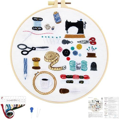 Crafmanoe Hand Embroidery Kits for Beginners Adults, Crewel Embroidery DIY Kits, Stamped Cross Stitch Kits for Beginners Adults Craft Kits for Women, Entire Set of Embroidery Supplies & Video Tutorial by Unknown